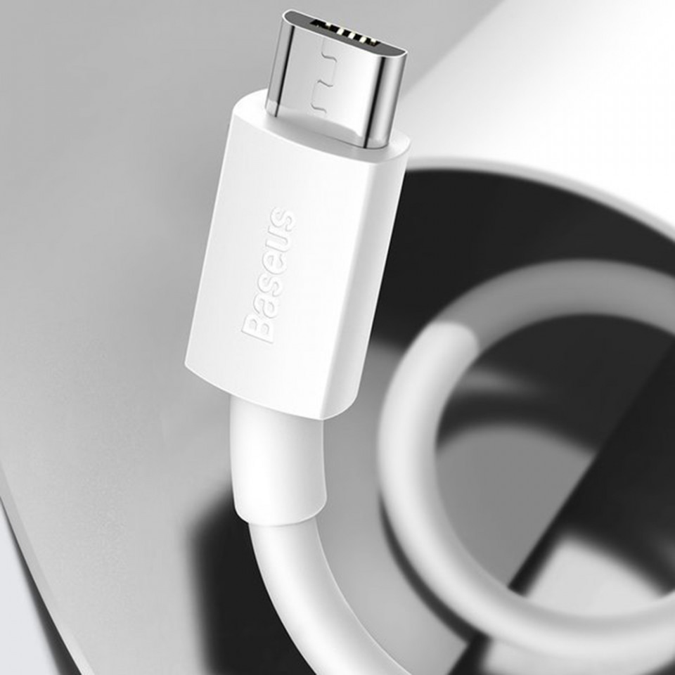 Cablui de date USB, Type-C, 2.1A, 480Mbps, 1.5m (set 2) - Baseus (TZCAMZJ-02) - White - 1 | YEO