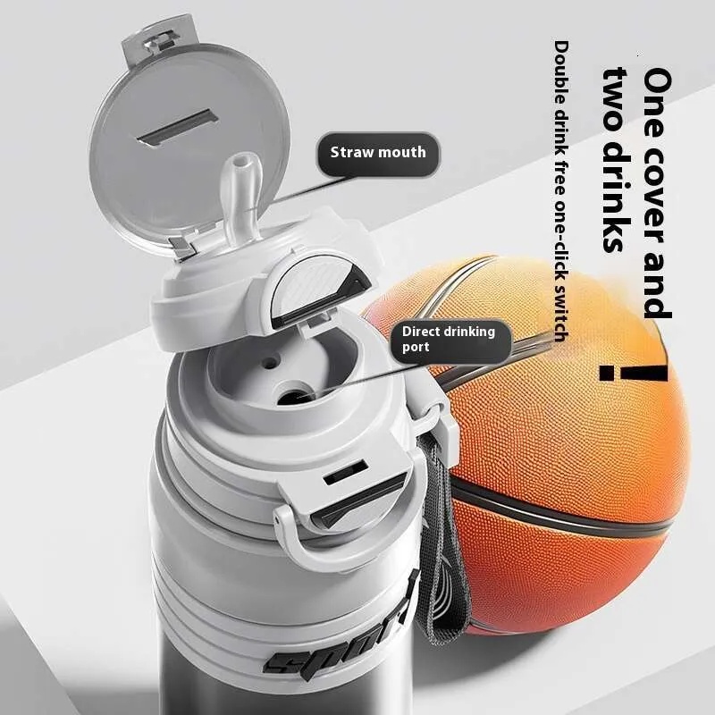 Cana termos, BPA-FREE, Rezistent la rugina si la scurgeri, Reutilizabil, Bauturi calde si reci, Pentru apa, ceai sau cafea, Otel inoxidabil, 680ml, THM9 - Alb - 2 | YEO