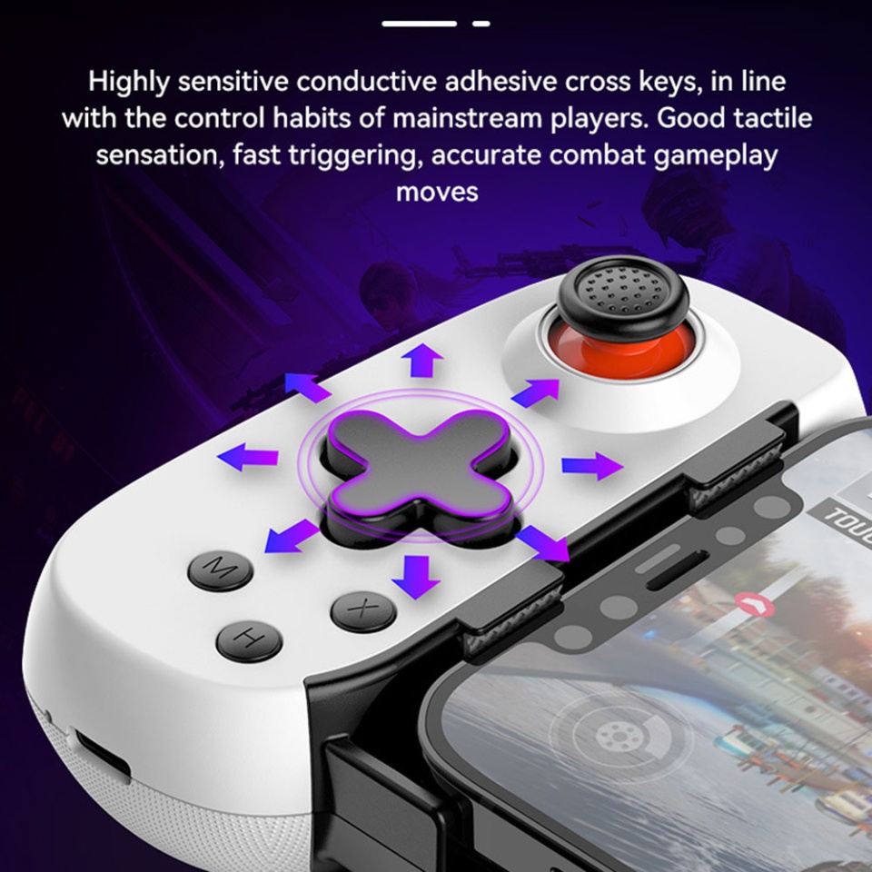 Controller Wireless Multiplatforma D6 DP, iOS/Android/PC/PS4/Switch, set cu sticker, Negru - 2 | YEO
