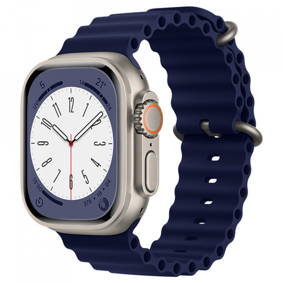 Curea Apple Watch (42 mm / 44 mm / 45 mm / 49 mm), Techsuit W038 - Albastru inchis