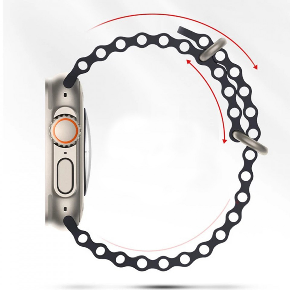 Curea Apple Watch (42 mm / 44 mm / 45 mm / 49 mm), Techsuit W038 - Albastru inchis - 3 | YEO