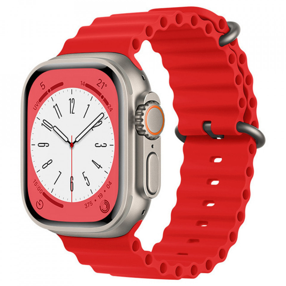 Curea Apple Watch (42 mm / 44 mm / 45 mm / 49 mm), Techsuit W038 - Rosu