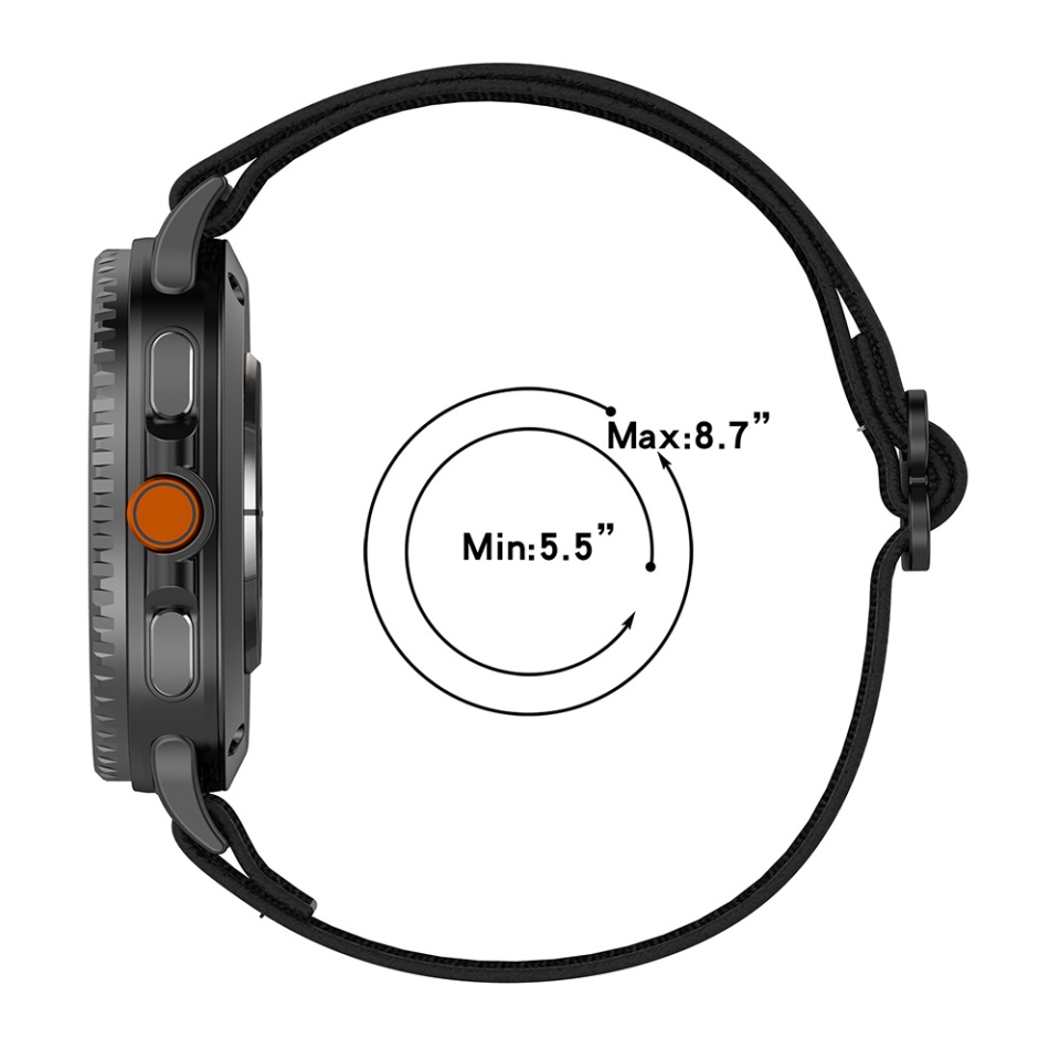 Curea Naylon pentru Samsung Galaxy Watch8 40mm/Watch8 44mm/Watch8 Classic, Ajustabila, Premium, Skyddar W80, Albastru inchis - 3 | YEO