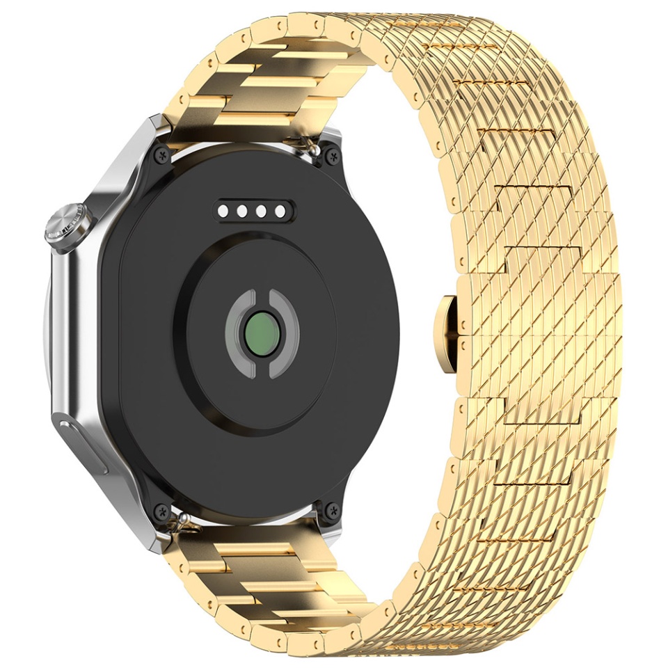 Curea Otel Inoxidabil pentru Samsung Galaxy Watch 4/5/Active 2, Huawei Watch GT 3 (42mm)/GT 3 Pro (43mm), 20mm, SKDR BandPro W052 - Auriu - 2 | YEO