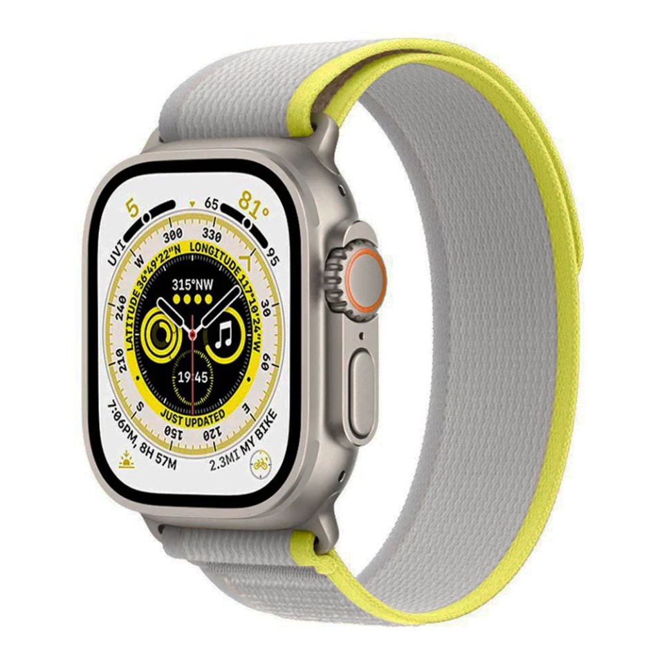 Curea pentru Apple Watch 1/2/3/4/5/6/7/8/9/SE/SE 2 (38/40/41mm), Reglabila, Premium, prindere Arici, SKDR BandPro W039 - Galben - 1 | YEO