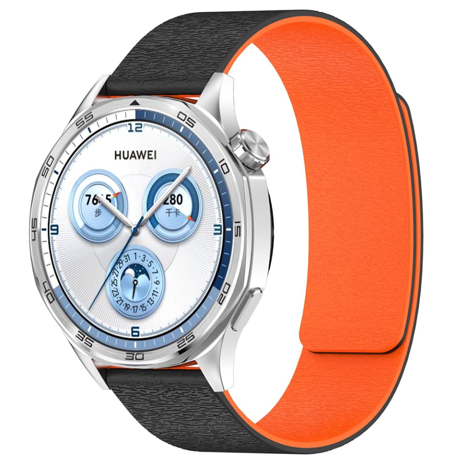 Curea pentru Smart Watch din Silicon, 22mm, Ajustabila, Premium, W074, Portocaliu - 1 | YEO