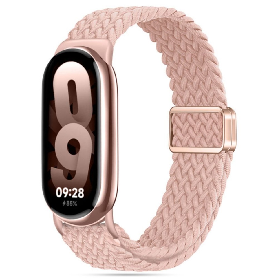 Curea pentru Xiaomi Mi Band 8 / 8 NFC / 9 / 9 NFC, Ajustabila, Premium, SKDR BandPro W032 - Roz pudra