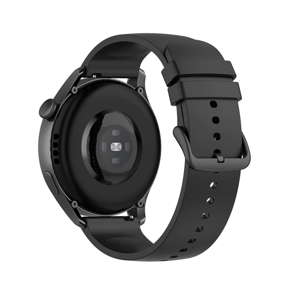 Curea Slicon pentru Samsung Galaxy Watch 4/5/Active 2, Huawei Watch GT 3 /GT 3 Pro, 22mm, Catarama Neagra, SKDR BandPro W001 - Negru - 2 | YEO