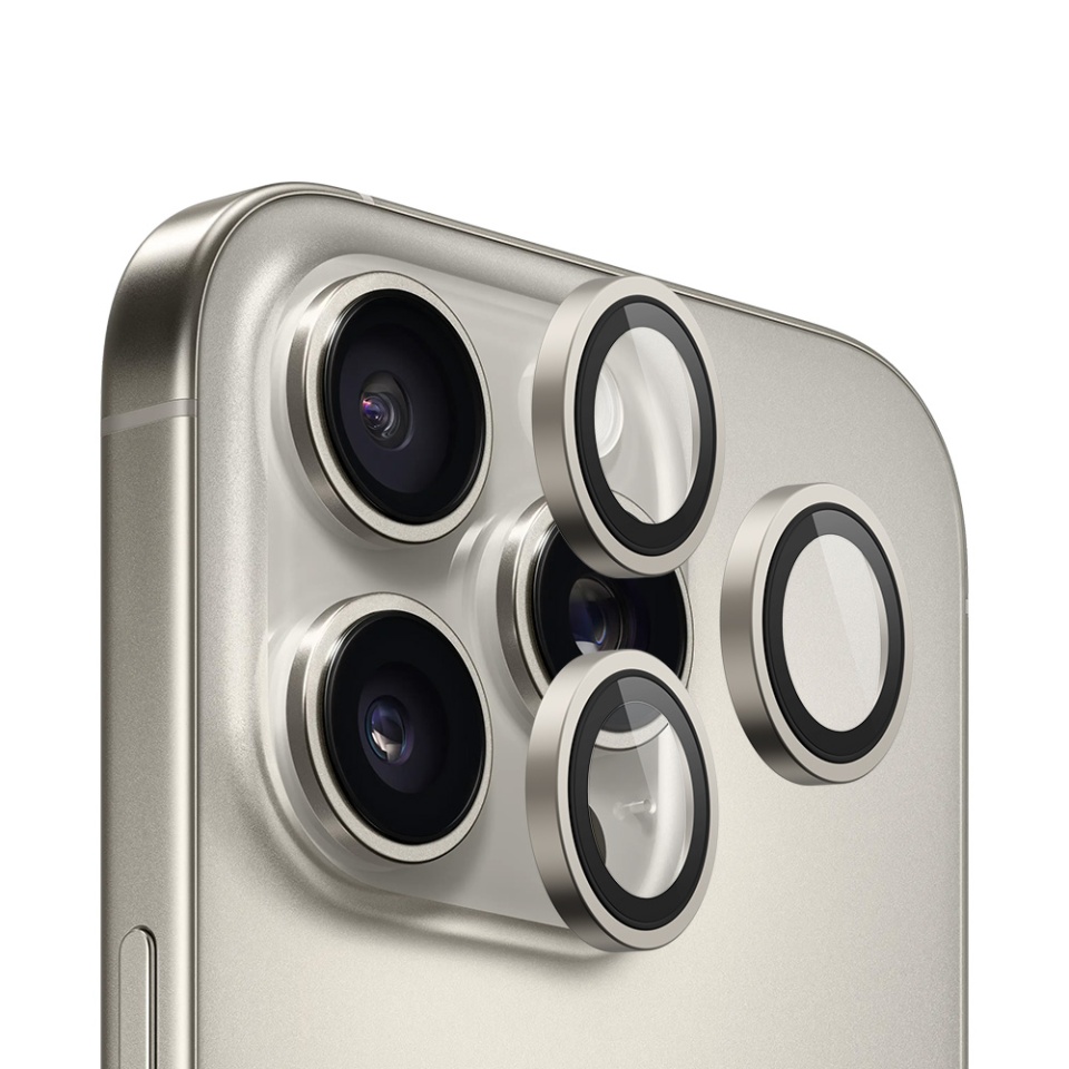 Folie Camera pentru iPhone 15 Pro /iPhone 15 Pro Max /iPhone 16 Pro /iPhone 16 Pro Max, 99 Anti-Reflective Lens Glass Blueo, Protectie camera telefon, Negru