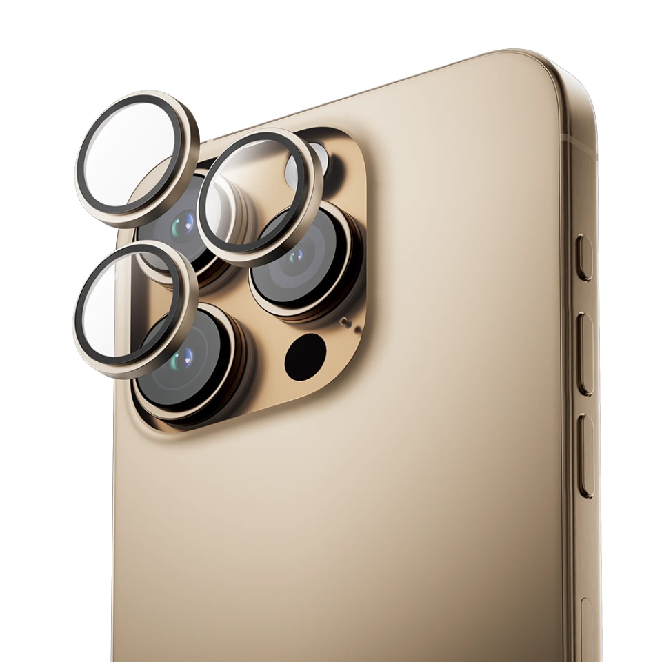 Folie camera pentru iPhone 16 Pro / 16 Pro Max, ANANK AR Lens Guard, Auriu - 1 | YEO