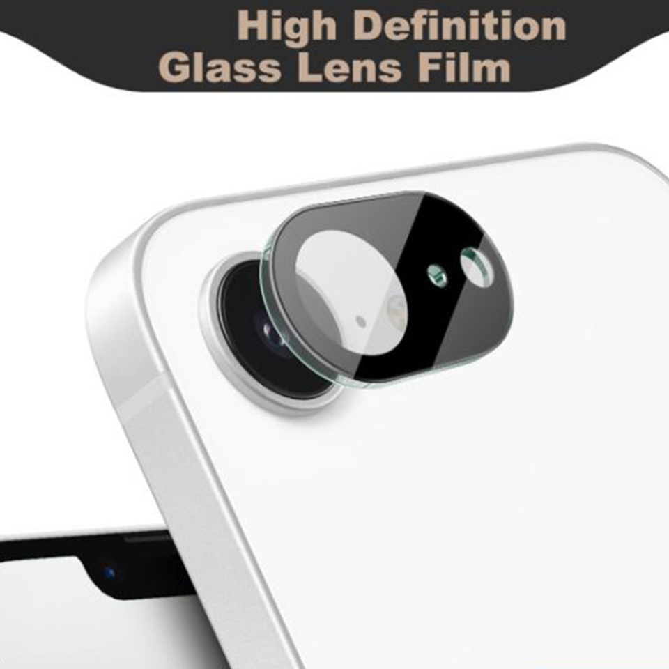 Folie camera pentru iPhone 16e, SKYDDAR INNOVATION, Camera Glass Negru, set cu sticker - 2 | YEO