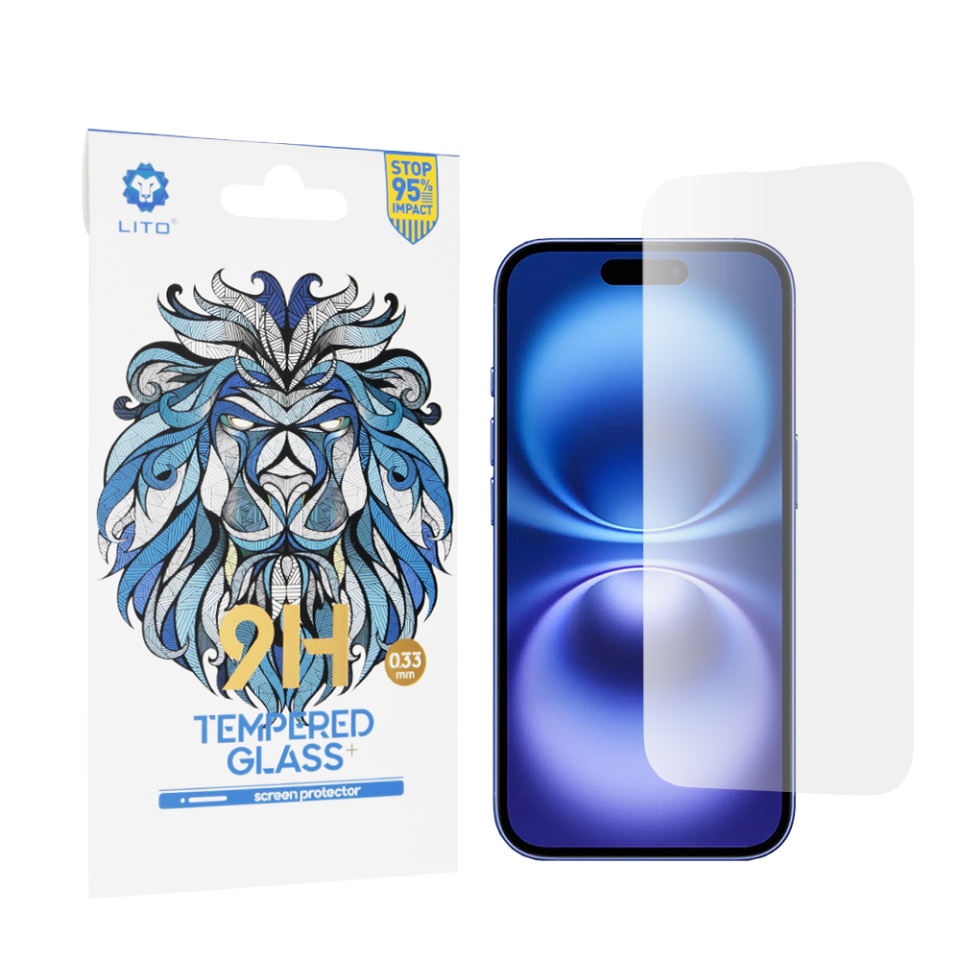 Folie de Sticla iPhone 16, Claritate Maxima, Lito, 2.5D Classic Glass 9H, Transparent