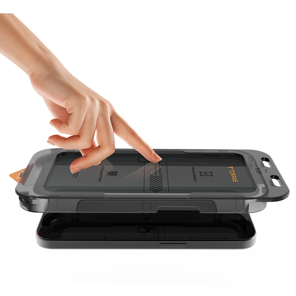 Folie de Sticla iPhone 16 Pro Max, Torras, GlassGo Install Master, Privacy - 2 | YEO