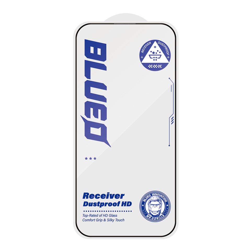 Folie pentru iPhone 13 / iPhone 13 Pro / iPhone 14 / iPhone 16e, Sticla Securizata Blueo Receiver Dustproof HD, Protectie Anti-Praf, Claritate 4K, Negru - 3 | YEO