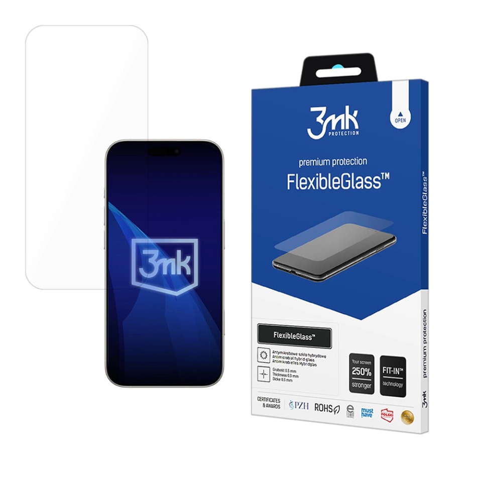 Folie pentru iPhone 17 din silicon, 3mk FlexibleGlass, Transparent