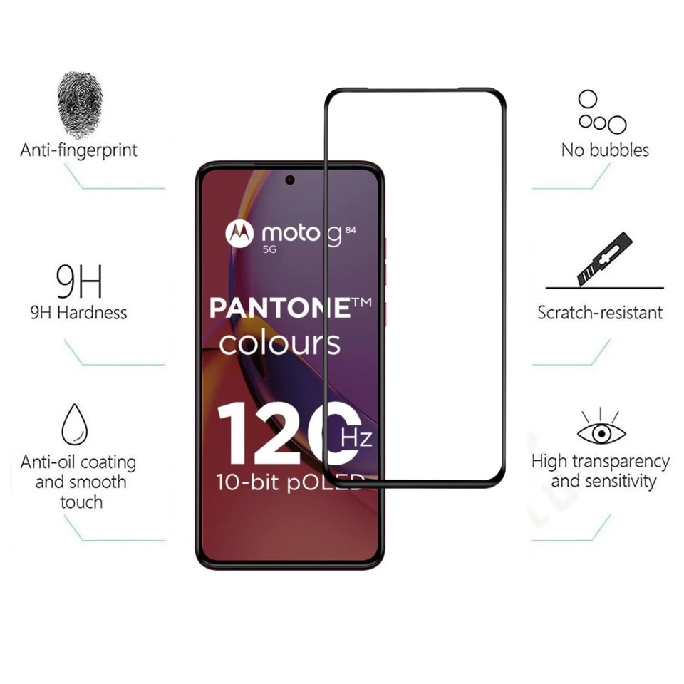 Folie pentru Motorola Moto G84, Sticla Securizata, Ultra HD, Protectie 9H, Montare Simplă, SKYDDAR 111D - Transparent - 2 | YEO