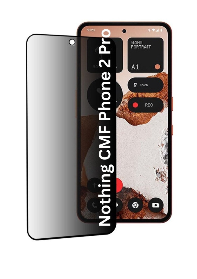 Folie pentru Nothing CMF Phone 2 Pro, Anti-spy Ultra HD, Protectie 9H, Montare Simplă, 111D, set cu sticker, Privacy