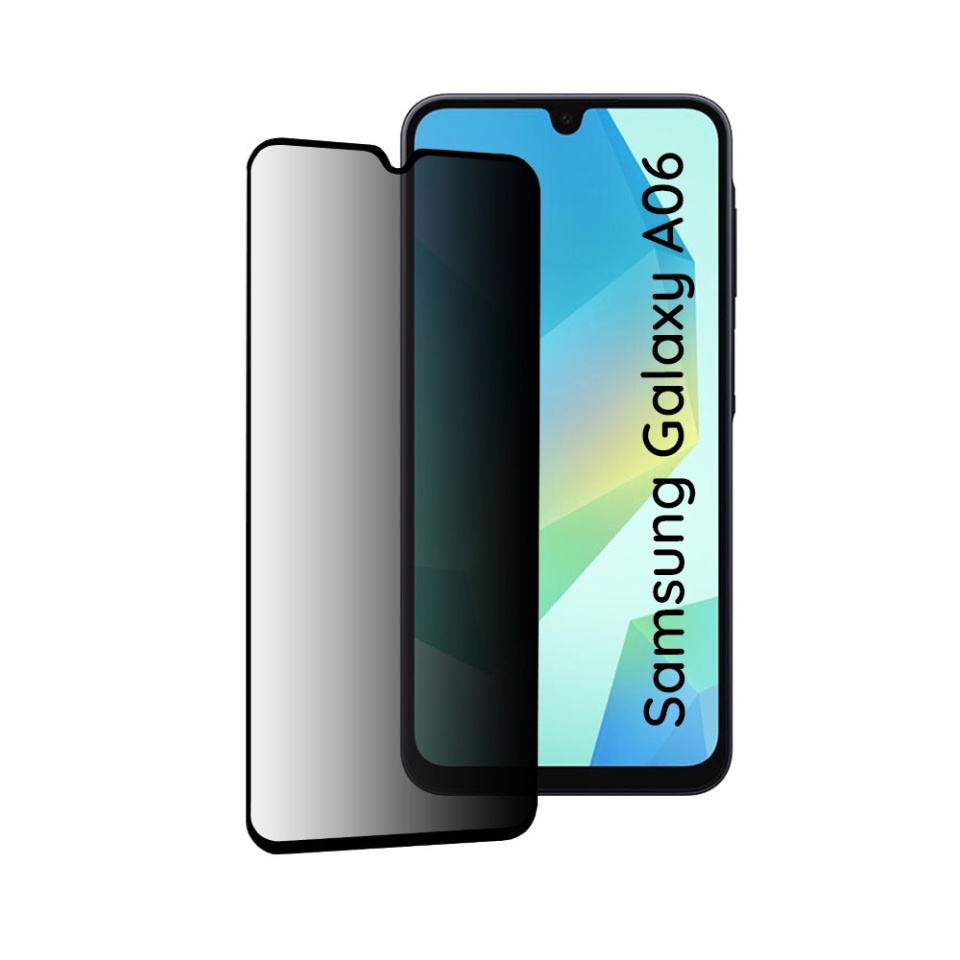 Folie pentru Samsung Galaxy A06, Anti-spy Ultra HD, Protectie 9H, Montare Simplă, SKYDDAR 111D Privacy - Black Frame