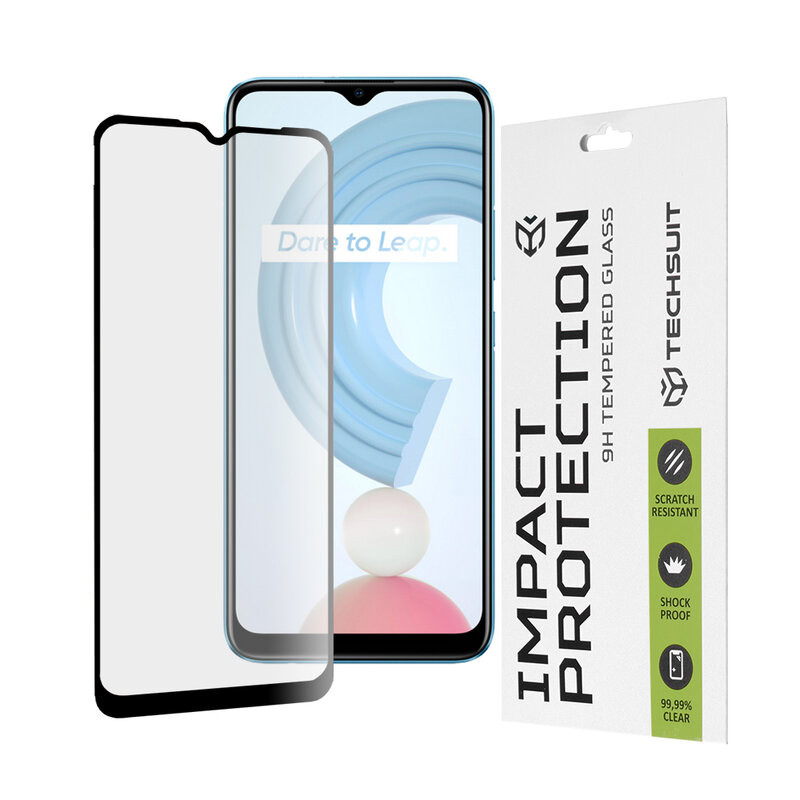 Folie Realme C21, ce acopera tot ecranul 111D, Techsuit - Negru