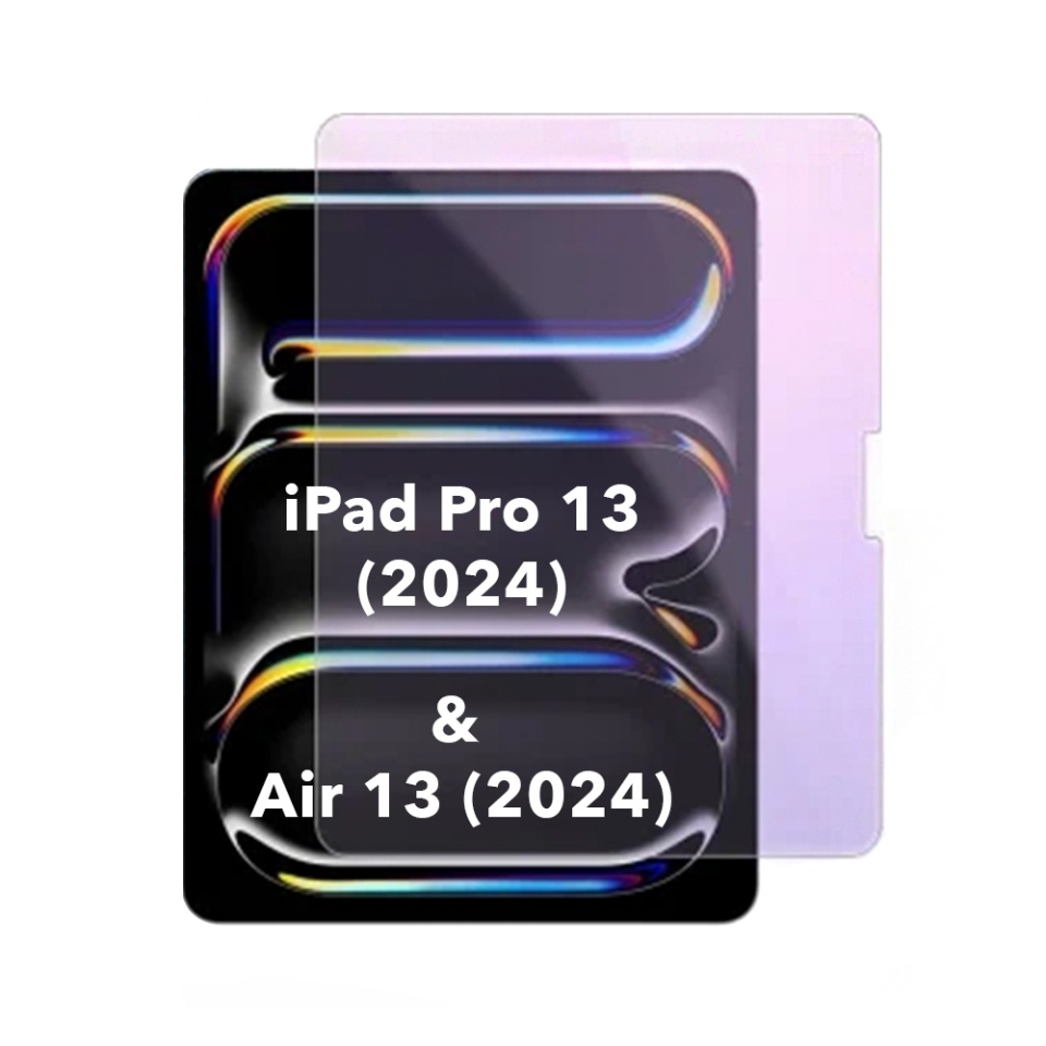 Folie sticla pentru iPad Pro 13 (2024) / Air 13 (2024) Anti Blue Light, Claritate si Protectie Maxima, 0.33mm, Strat Oleofobic Anti-Amprenta, SKDR 3D Tab Glass - Transparent