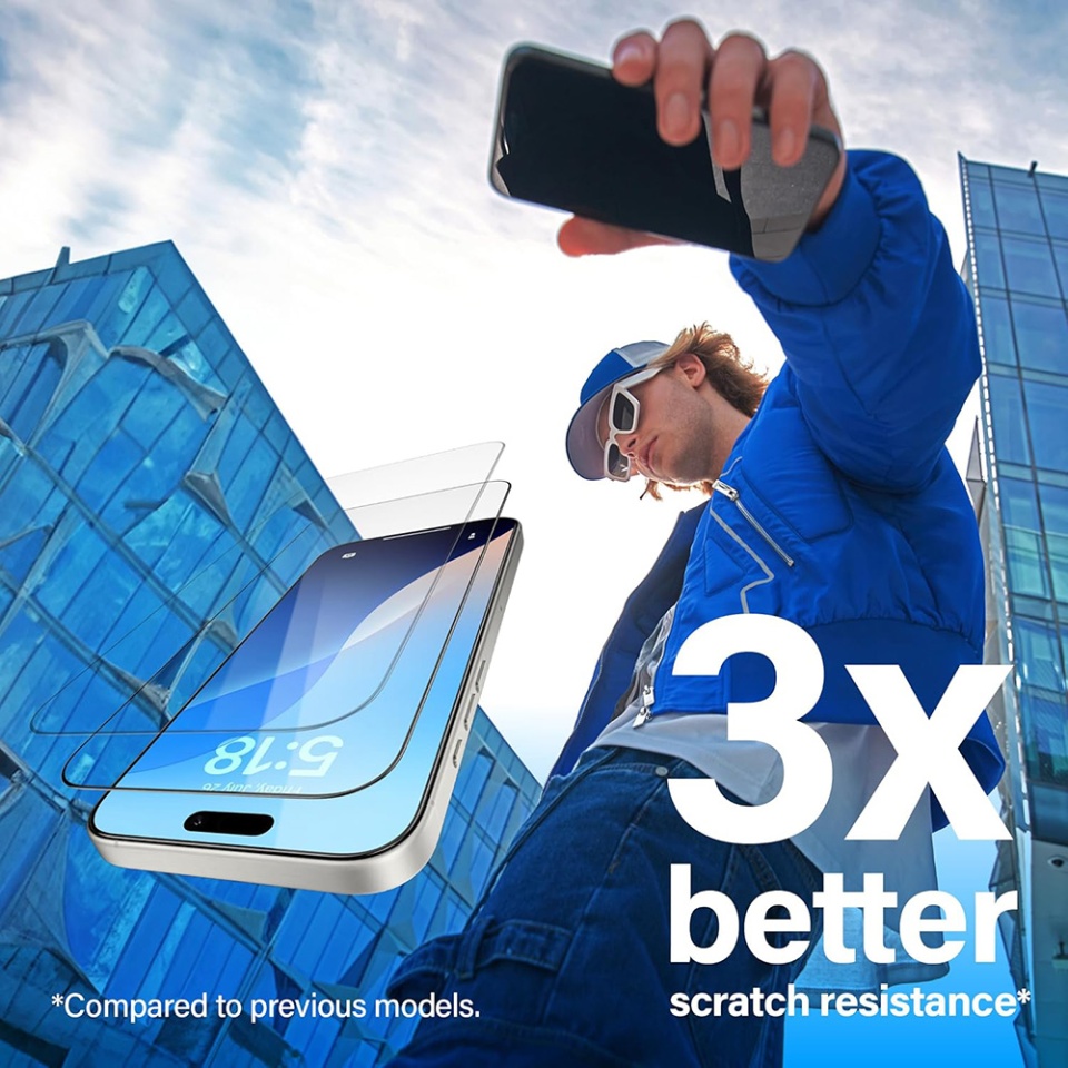 Folie Sticla pentru iPhone 16 Pro / 17, Ultra-Wide Fit w. FASTFIT IN-A-BOX, PanzerGlass, Anti-Soc si Anti-Bule, Transparent - 3 | YEO