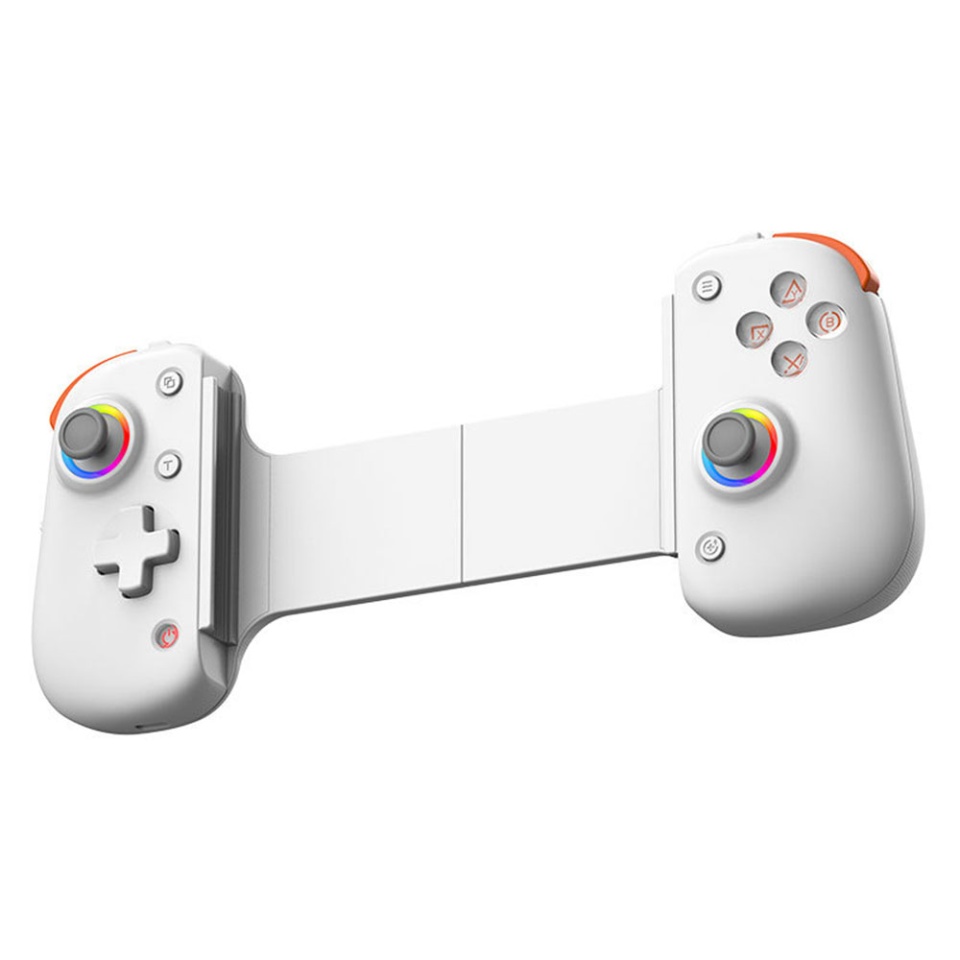 Gamepad Wireless BSP-D8 Pro, Compatibil Android, iOS, PS4, set cu sticker, Alb