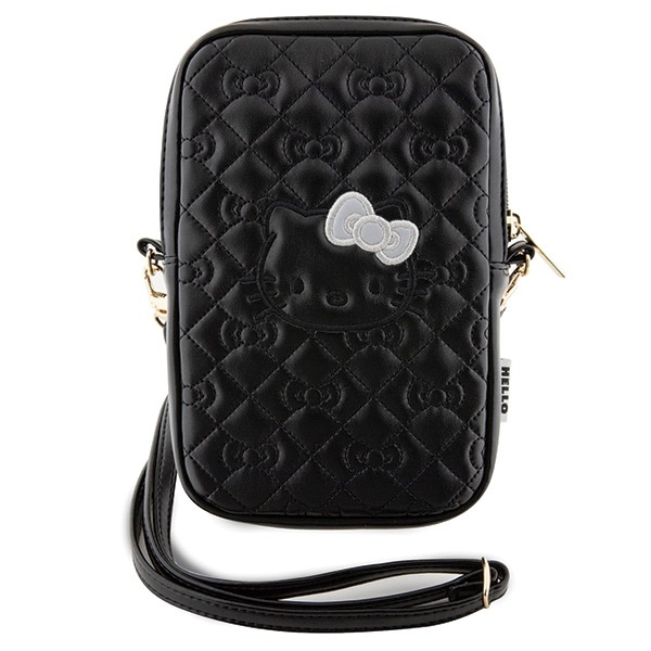 Geanta Hello Kitty, Piele Ecologica, Quilted Bows Strap, Negru - 1 | YEO