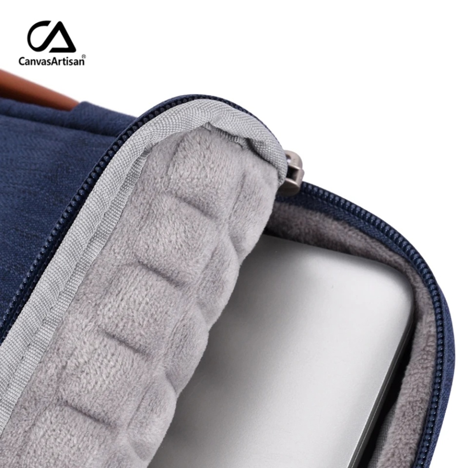 Geantă Laptop pentru Dispozitive de 15-16 inch, Interior Moale pentru Protecție, CanvasArtisan Handbag (K28-20) - Negru - 3 | YEO