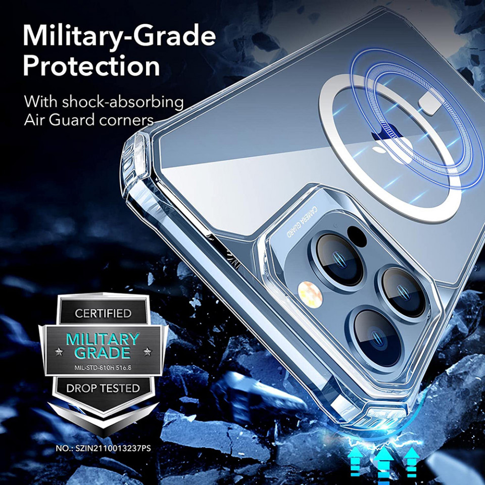 Husa iPhone 13 Pro, ESR Air Armor HaloLock - Transparent - 2 | YEO