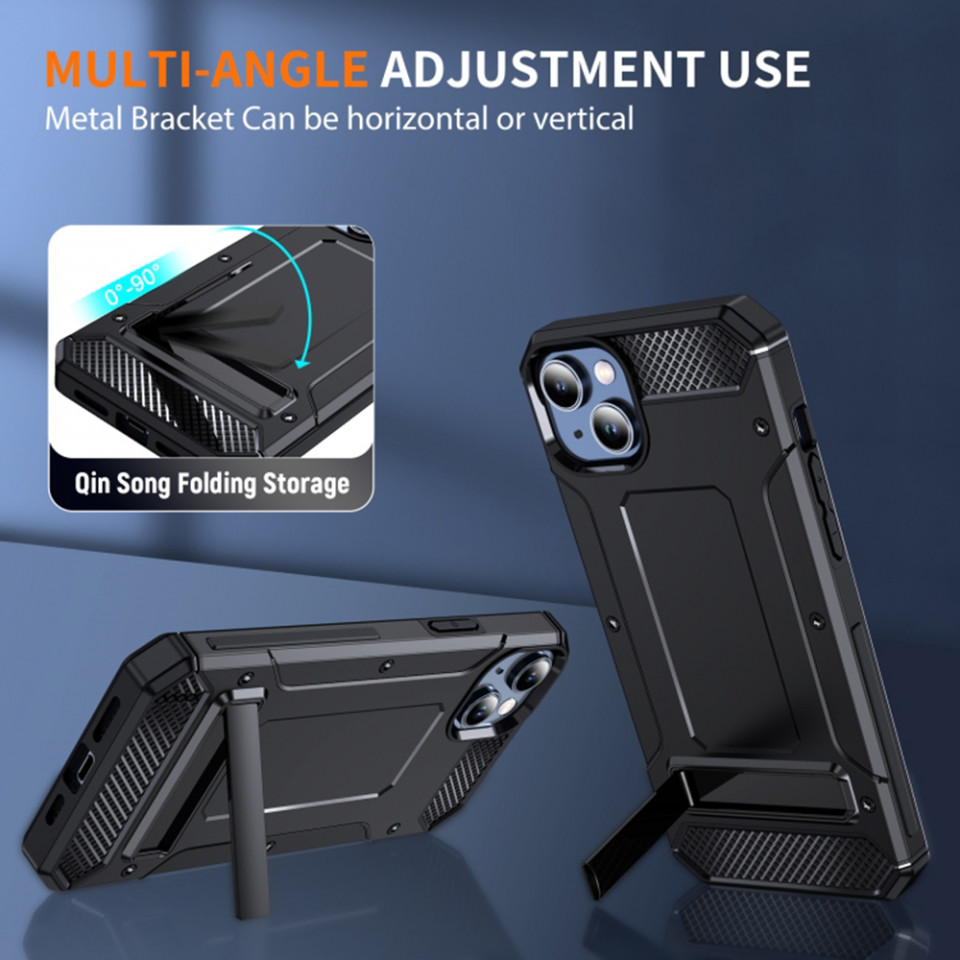 Husa antisoc iPhone 14 Pro cu suport birou, Techsuit Kickstand - Negru - 2 | YEO