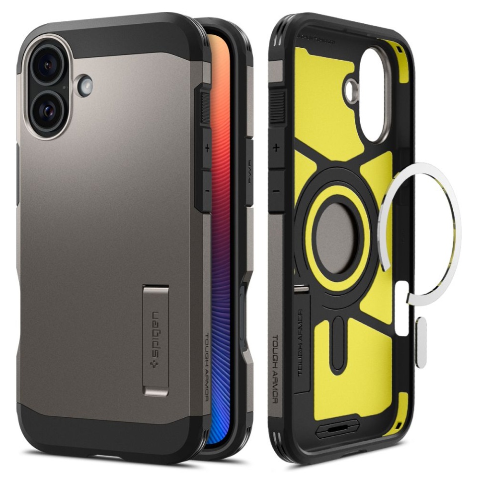 Husa Antisoc iPhone 16, Spigen Tough Armor - Cenusiu - 1 | YEO