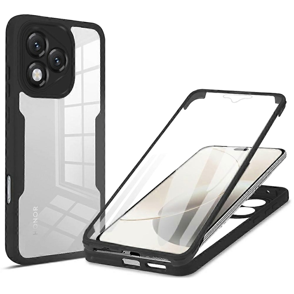 Husa + Folie pentru Honor 400 Lite, SKYDDAR INNOVATION, [Pachet 360°] ColorVerse, set cu sticker, Negru