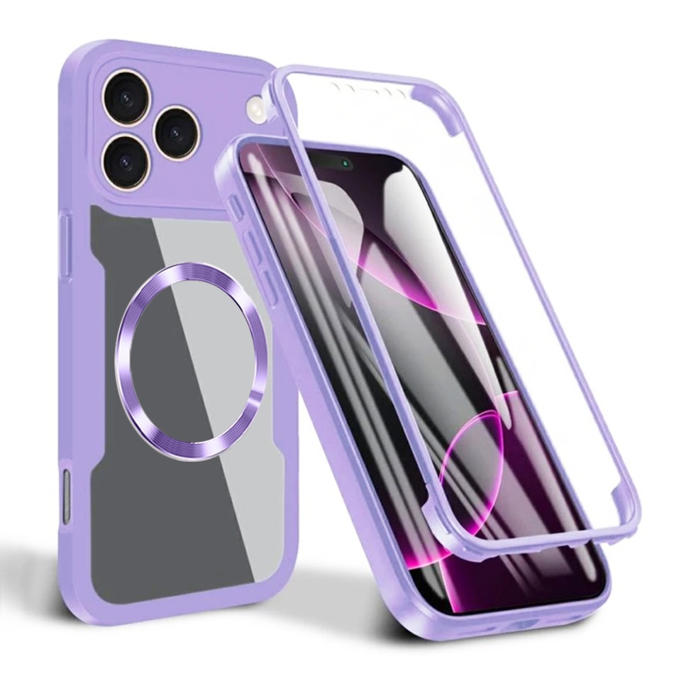 Husa + Folie pentru iPhone 17 Pro Max, SKYDDAR INNOVATION, [Pachet 360°] ColorVerse MagSafe, set cu sticker, Mov