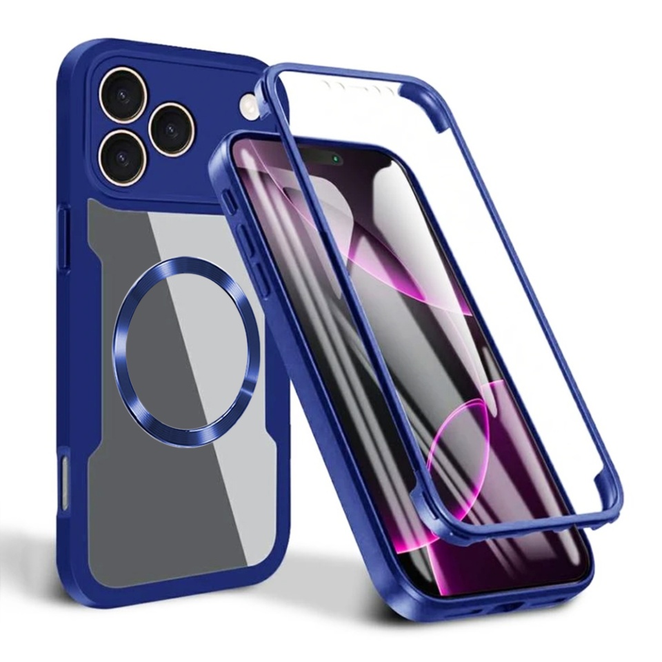 Husa + Folie pentru iPhone 17 Pro, SKYDDAR INNOVATION, [Pachet 360°] ColorVerse MagSafe, set cu sticker, Albastru