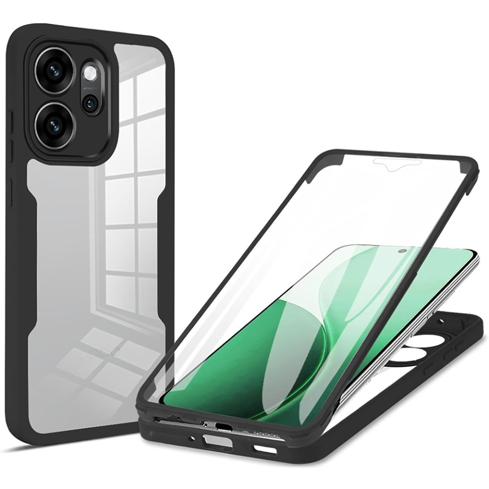 Husa + Folie pentru Oppo Reno14 FS 5G / Reno14 F, SKYDDAR INNOVATION, [Pachet 360°] ColorVerse, set cu sticker, Negru