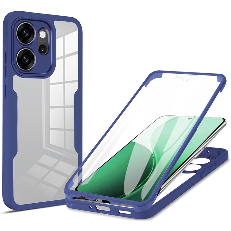 Husa + Folie pentru Oppo Reno14 FS 5G / Reno14 F, SKYDDAR INNOVATION, [Pachet 360°] ColorVerse, set cu sticker, Albastru