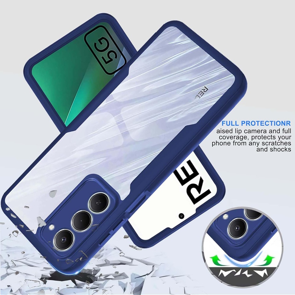 Husa + Folie pentru Xiaomi Redmi 15 5G / Redmi 15 4G, SKYDDAR INNOVATION, [Pachet 360°] ColorVerse, set cu sticker, Albastru - 2 | YEO