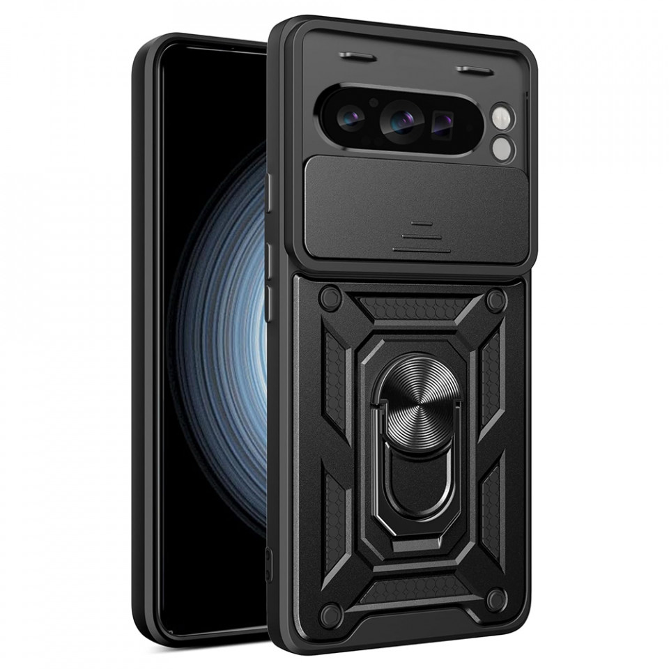 Husa Google Pixel 9 cu inel magnetic si protectie camera Skyddar CamShield - Negru