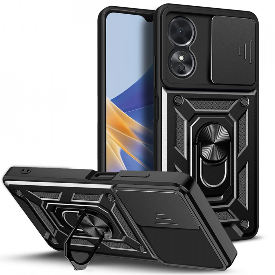 Husa Google Pixel 9 Pro cu inel magnetic si protectie camera Skyddar CamShield - Negru