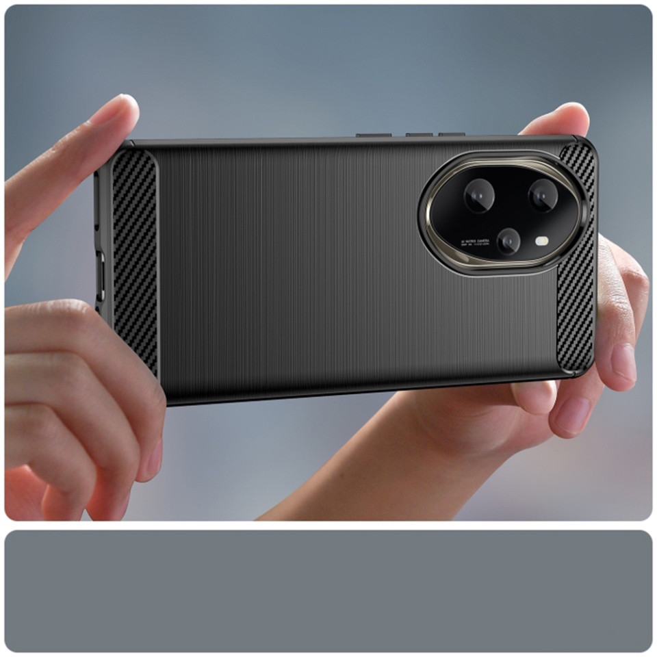 Husa Honor 200 din silicon, Slim, cu textură Fibra Carbon - Negru - 1 | YEO