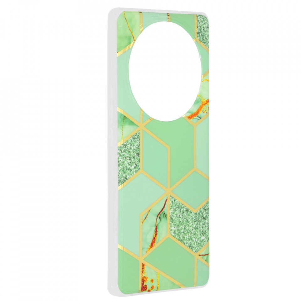 Husa Honor Magic5 Lite Marble Series, Techsuit - Green Hex - 1 | YEO