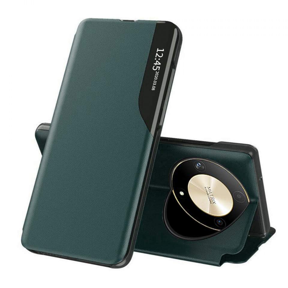 Husa Honor Magic6 Lite tip carte, Skyddar Eco View Leather - Verde