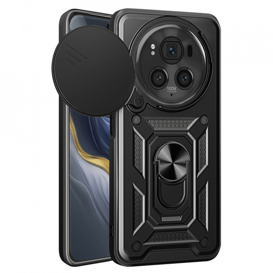 Husa Honor Magic6 Pro cu inel magnetic si protectie camera Skyddar CamShield - Negru