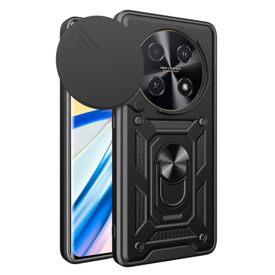 Husa Huawei nova 12i cu inel magnetic si protectie camera Skyddar CamShield - Negru
