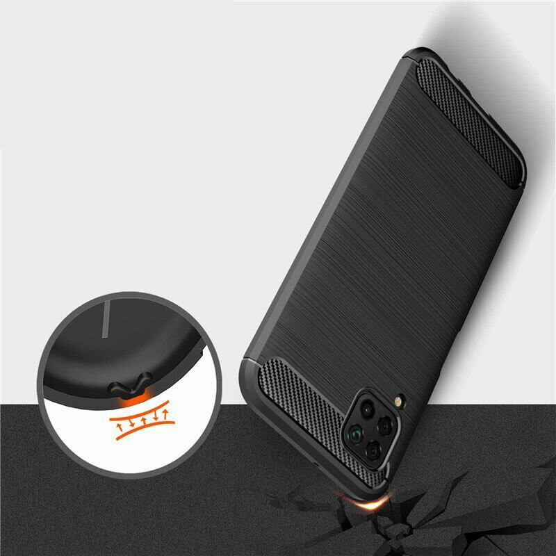 Husa Huawei P40 Lite din silicon, Slim, cu textura Fibra Carbon - Negru - 1 | YEO