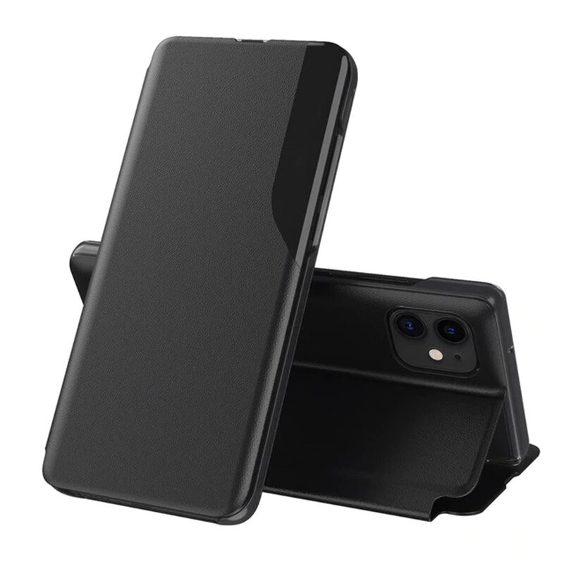 Husa iPhone 12 / 12 Pro tip carte, Techsuit eFold - Negru