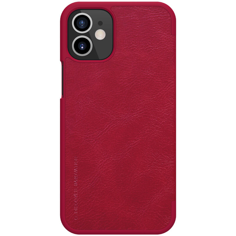 Husa iPhone 12 Mini, Qin Leather Case, Nillkin - Rosu