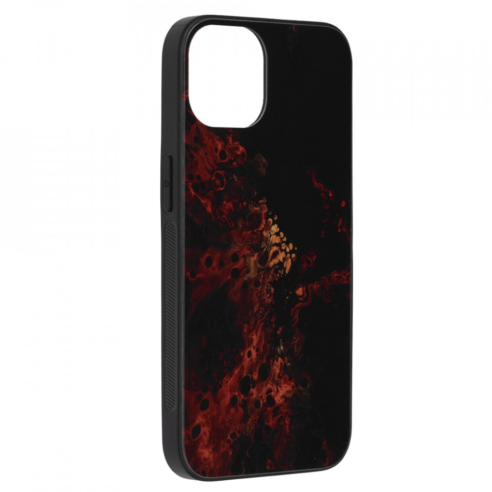 Husa iPhone 13 Pro cu sticla securizata, Techsuit Glaze - Red Nebula