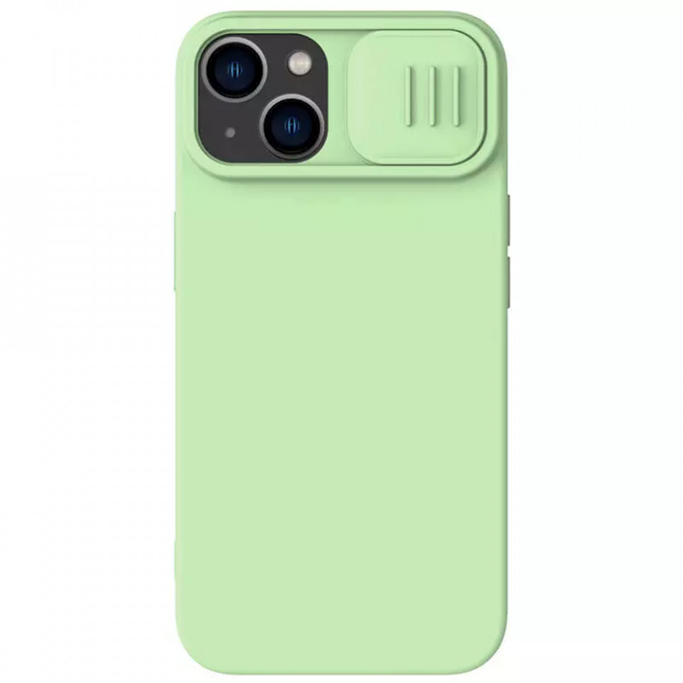 Husa iPhone 15 Plus, Nillkin CamShield Silky MagSafe Silicone - Mint Green - 1 | YEO