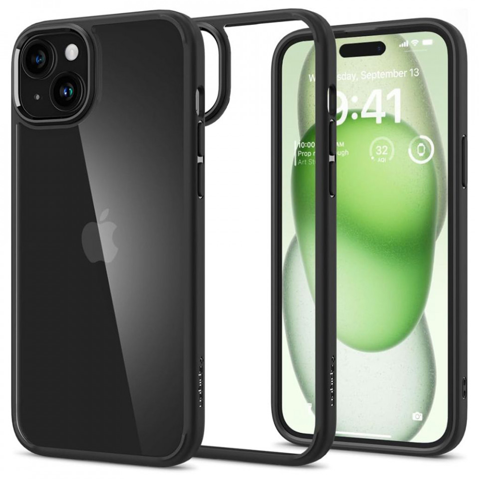 Husa iPhone 15 Plus, Spigen Ultra Hybrid - Matte Black